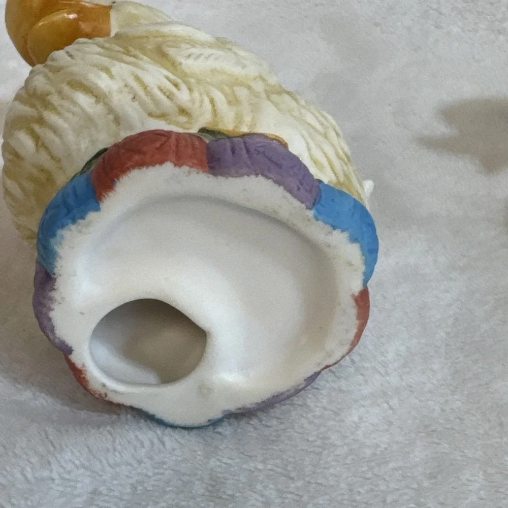 Vintage Duck Figurines Set of 2 Yarn Ball Base‎ Home Decor Shelf Display